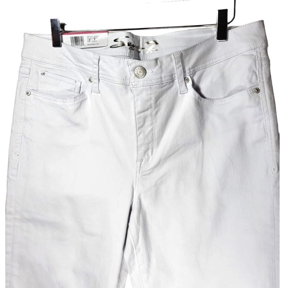 NWT Seven7 Audrey Mid-Rise Skimmer Capris in White - Picture 5 of 10